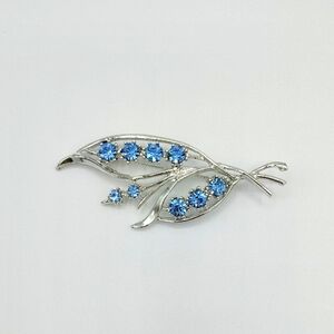 Silver and Blue Butterfly Brooch